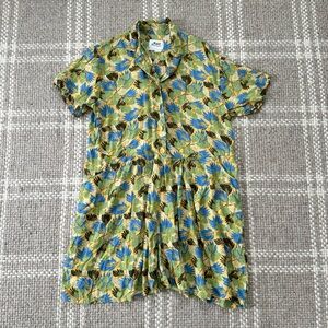 Flax Multicolor Leaf Print Dress